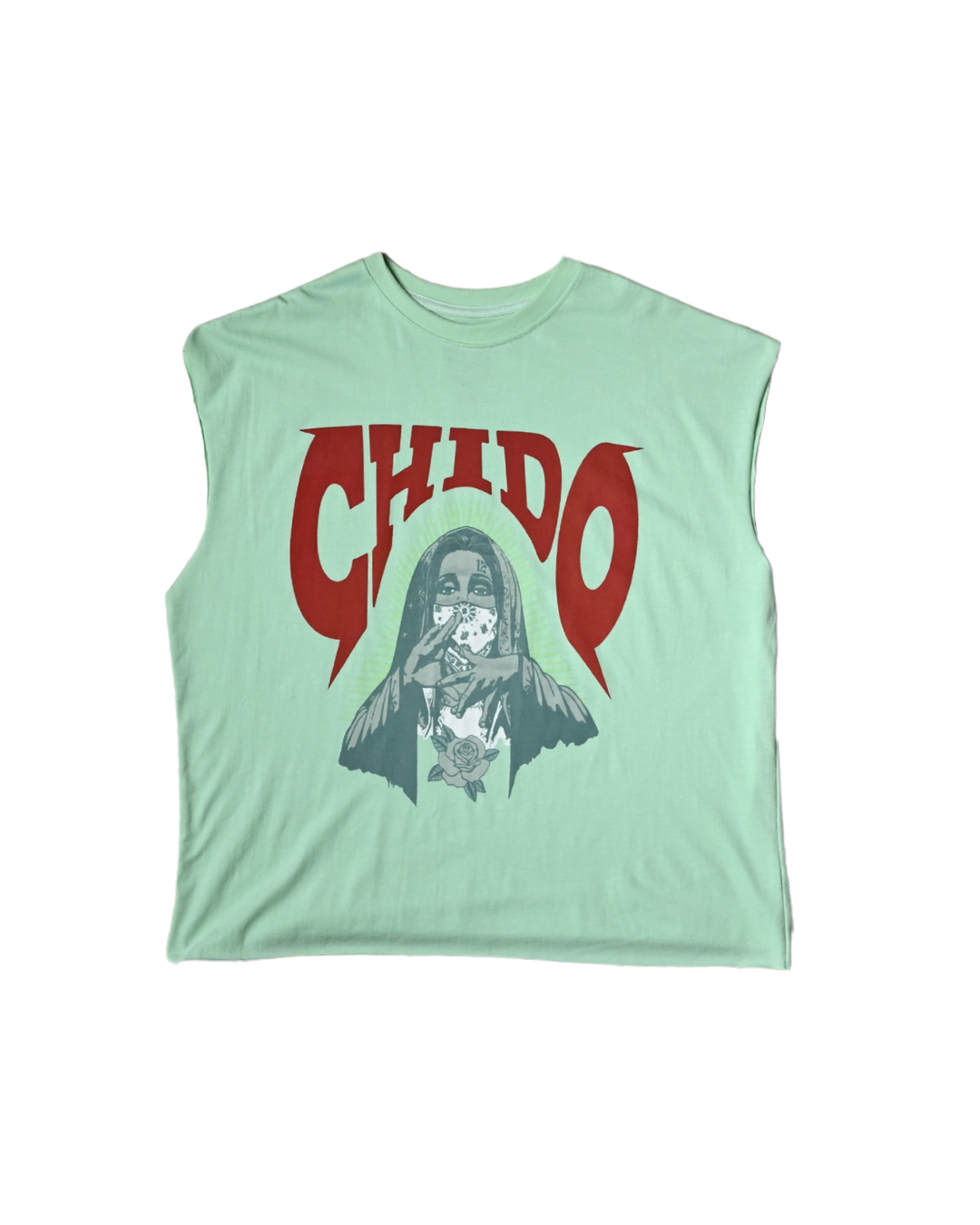 Tank top boxy fit verde aguamarina. Amá Chola
