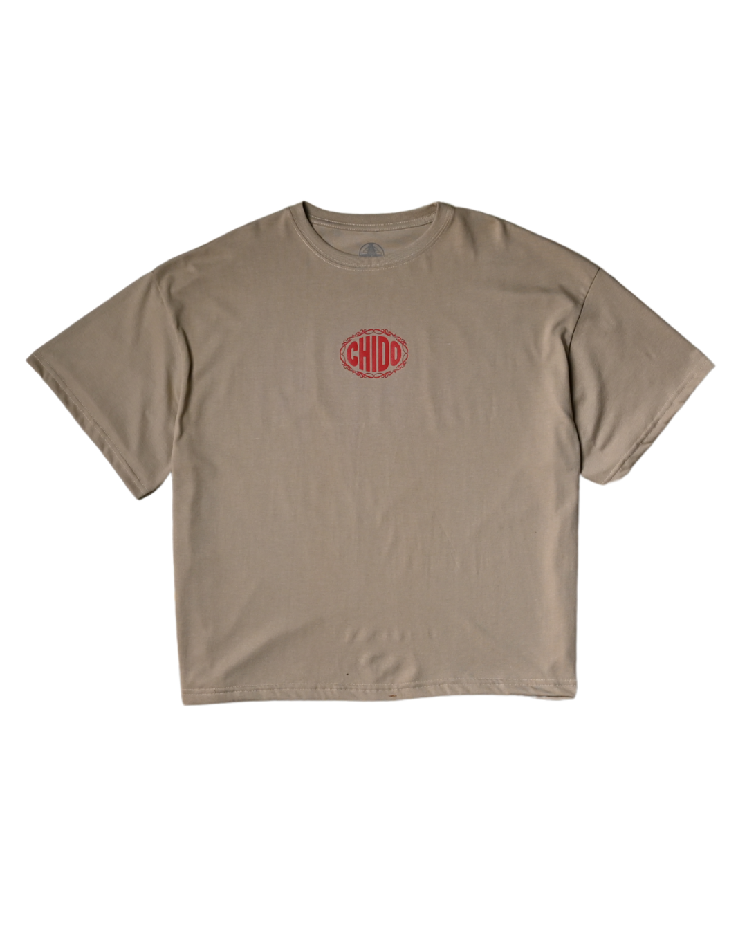 Playera beige boxy fit. Chido