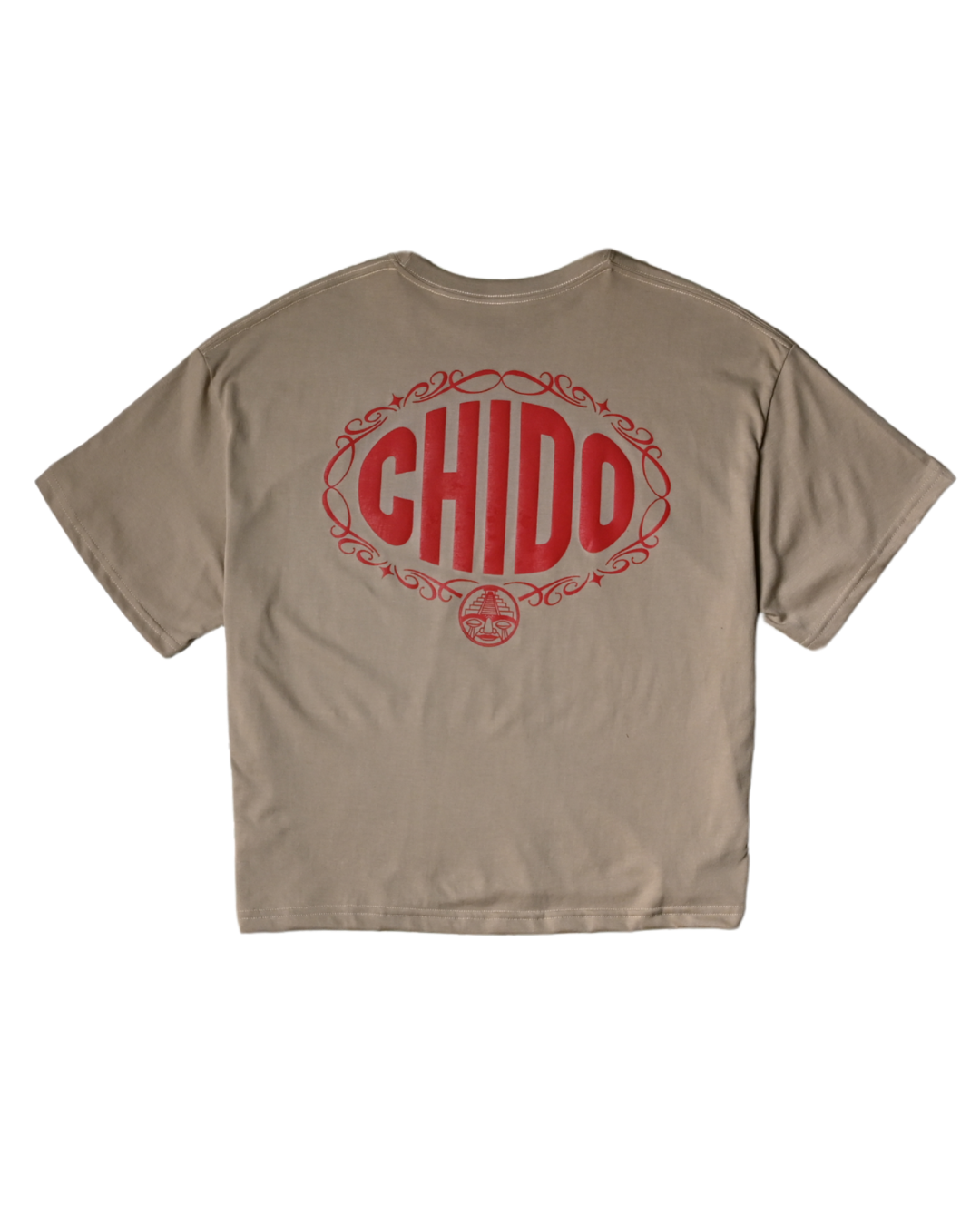 Playera beige boxy fit. Chido
