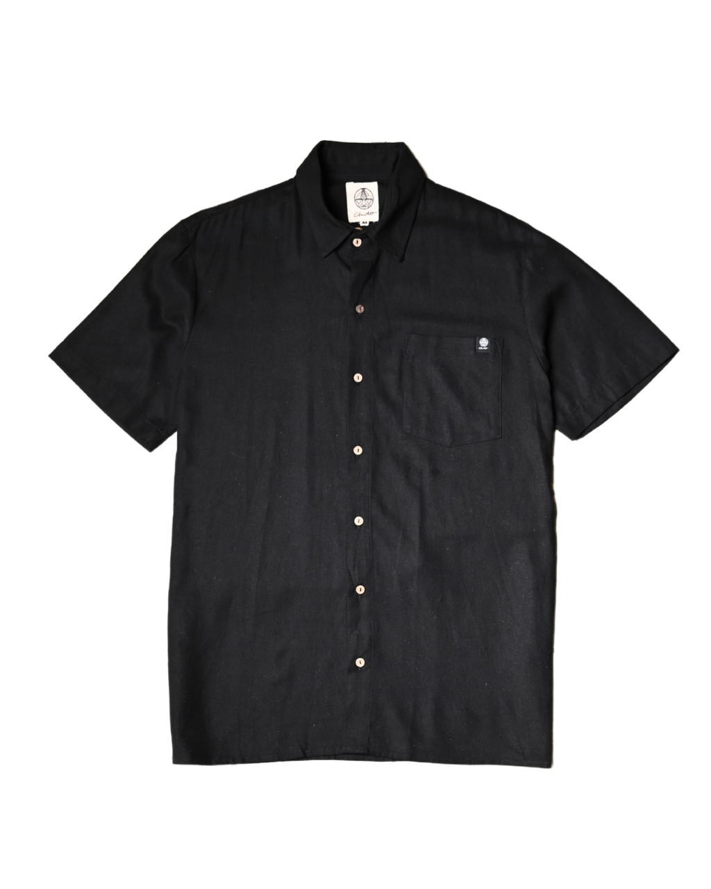 Camisa lino negro. Signature