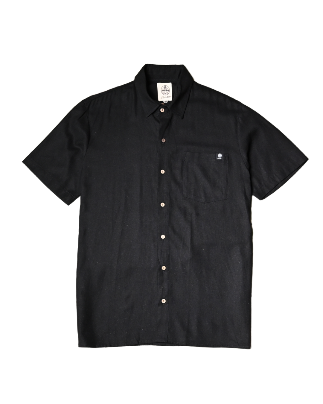Camisa lino negro. Signature