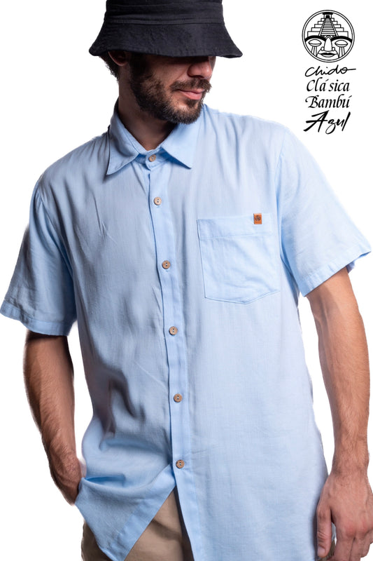 Camisa Clásico Bambú Azul