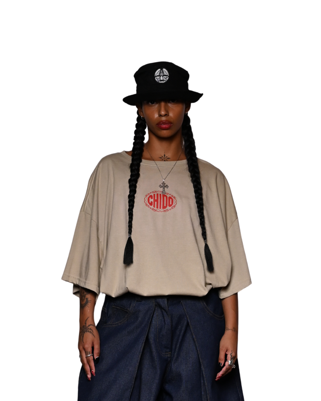 Playera beige boxy fit. Chido