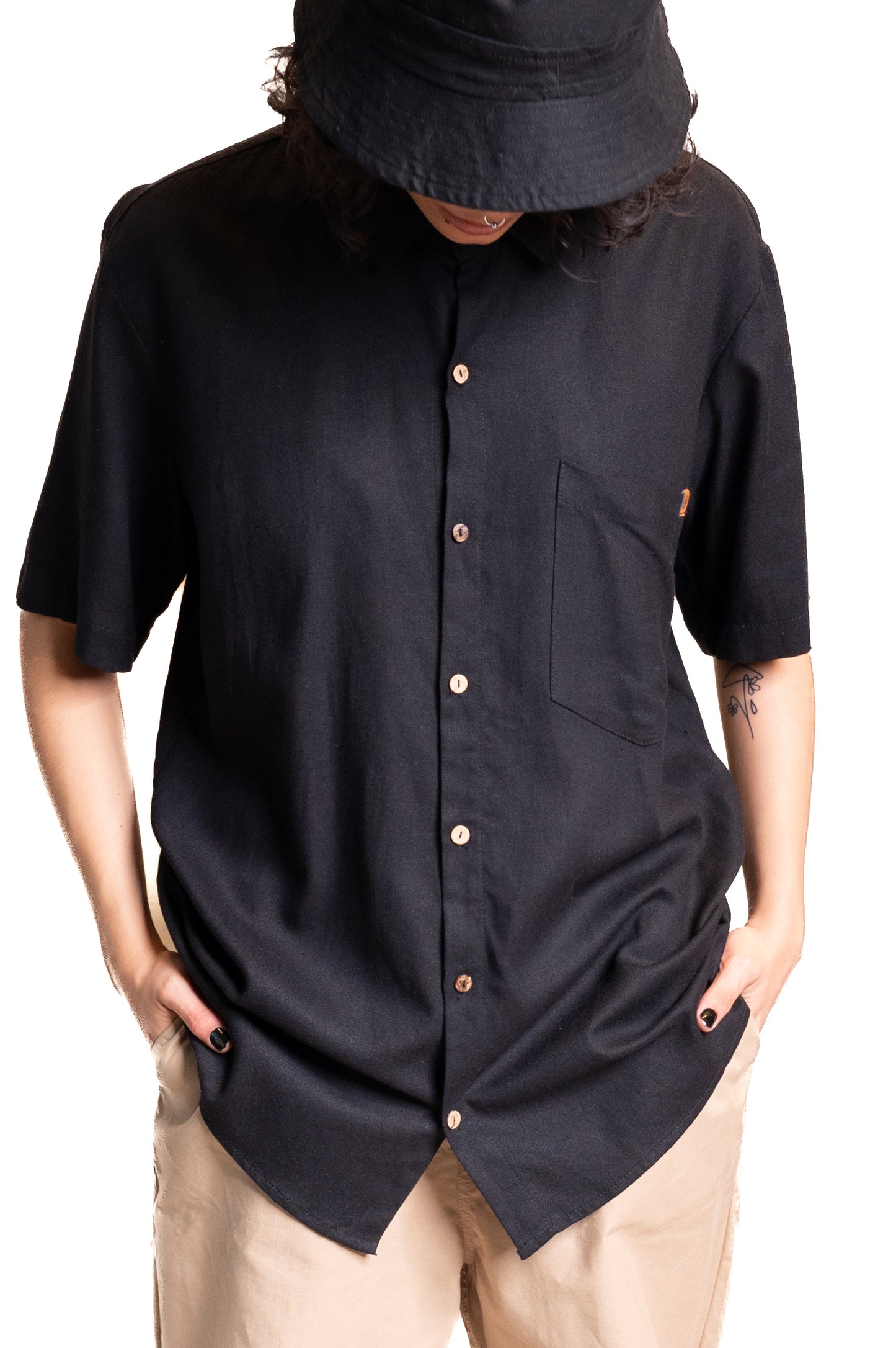 Camisa Lino Clásico negro