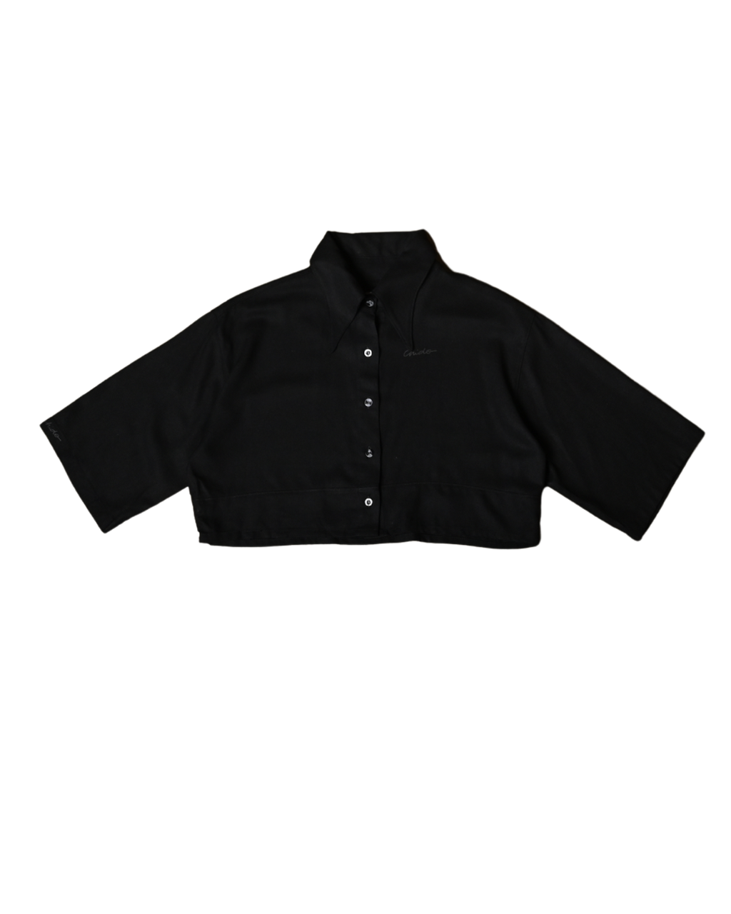 Crop top lino negro. Signature