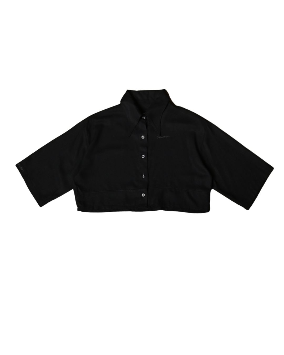Crop top lino negro. Signature