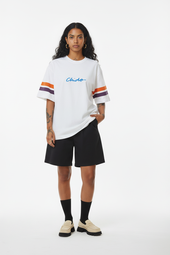 Playera oversize unisex blanca. EEE