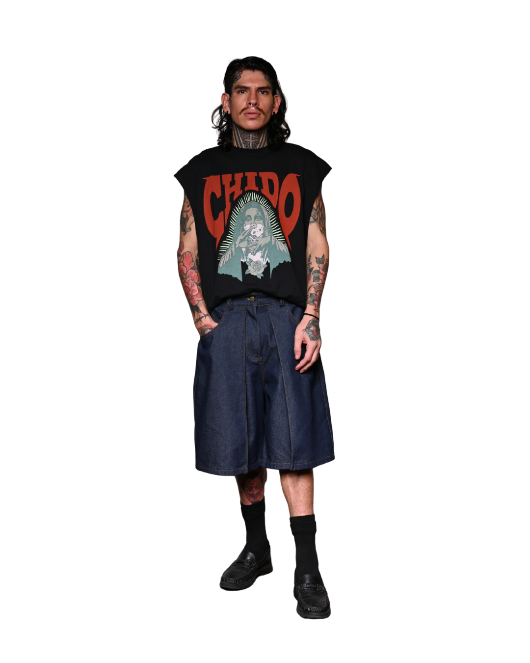 Tank top boxy fit negra. Amá Chola