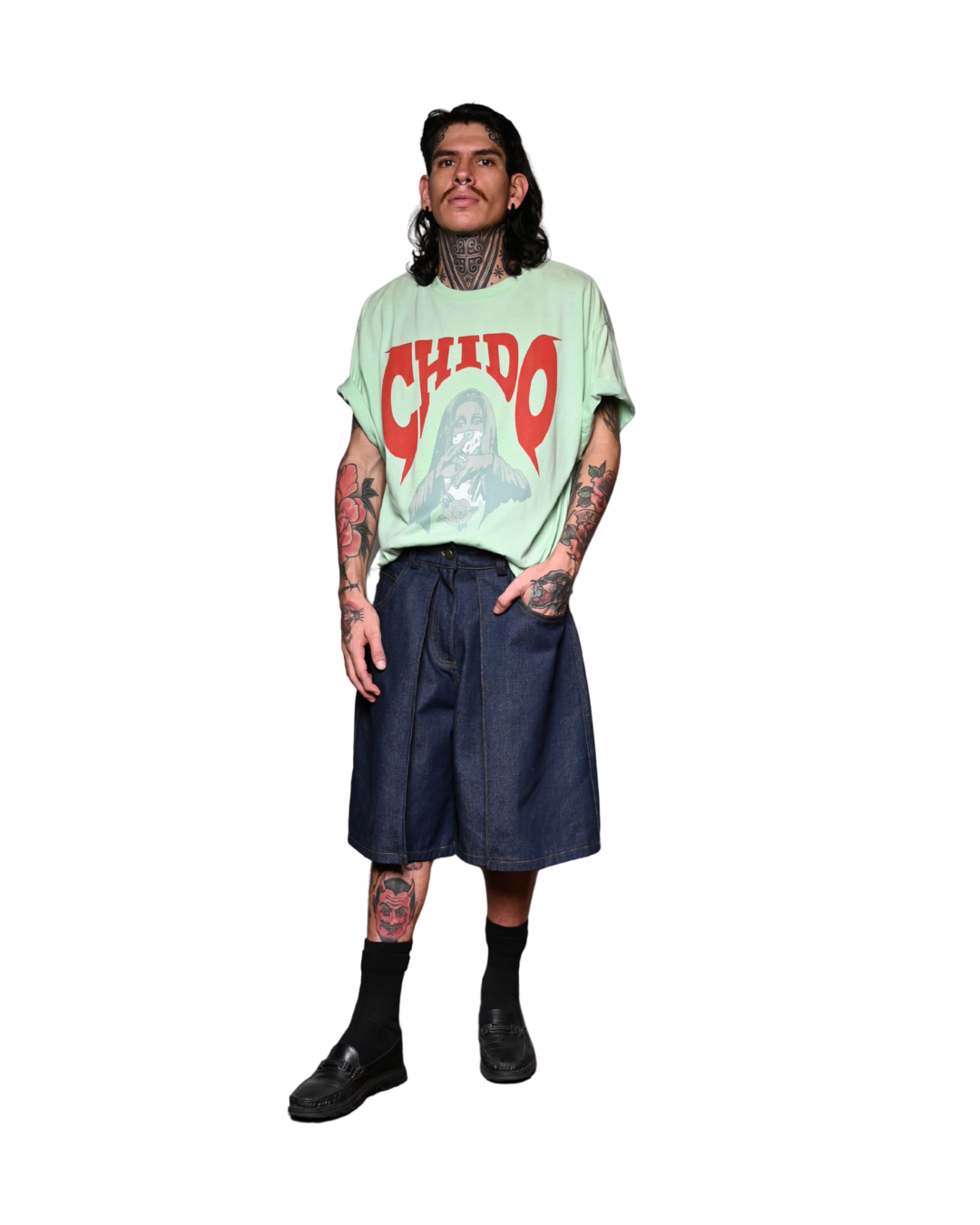 Playera boxy fit verde aguamarina. Amá chola