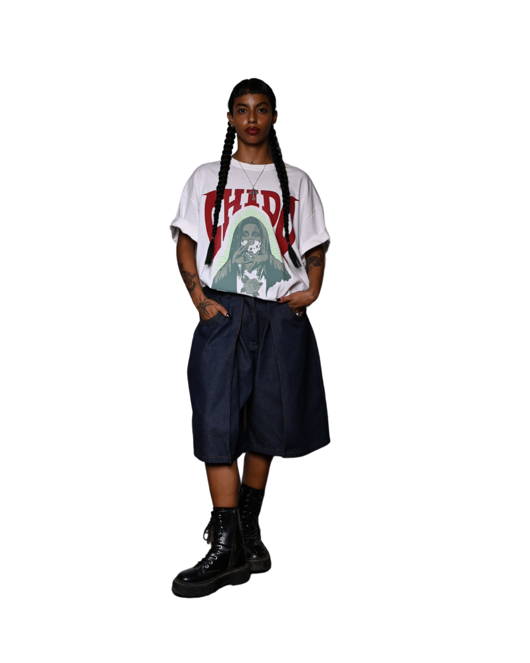 Playera boxy fit blanca. Amá Chola