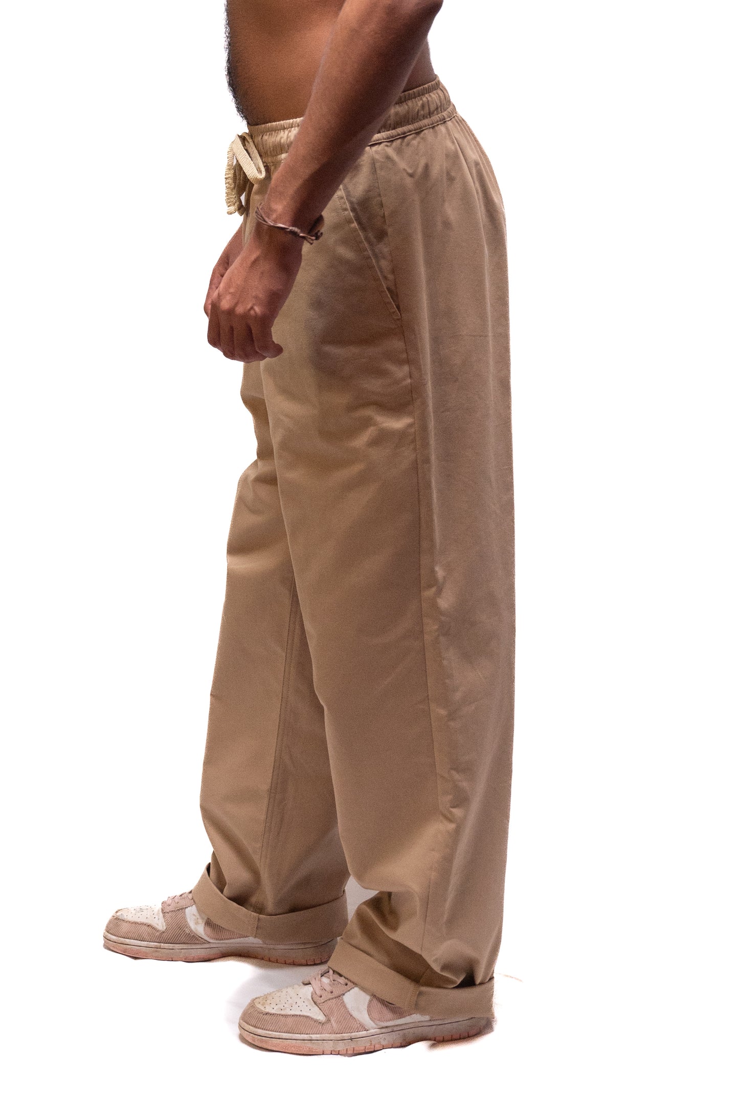 Pantalón Cargo Ancho Unisex "Chido" Beige – 100% Algodón