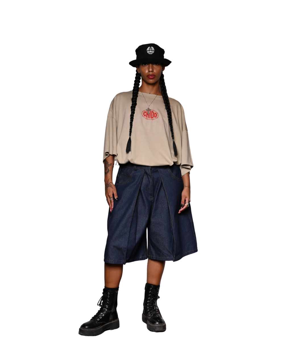 Playera beige boxy fit. Chido