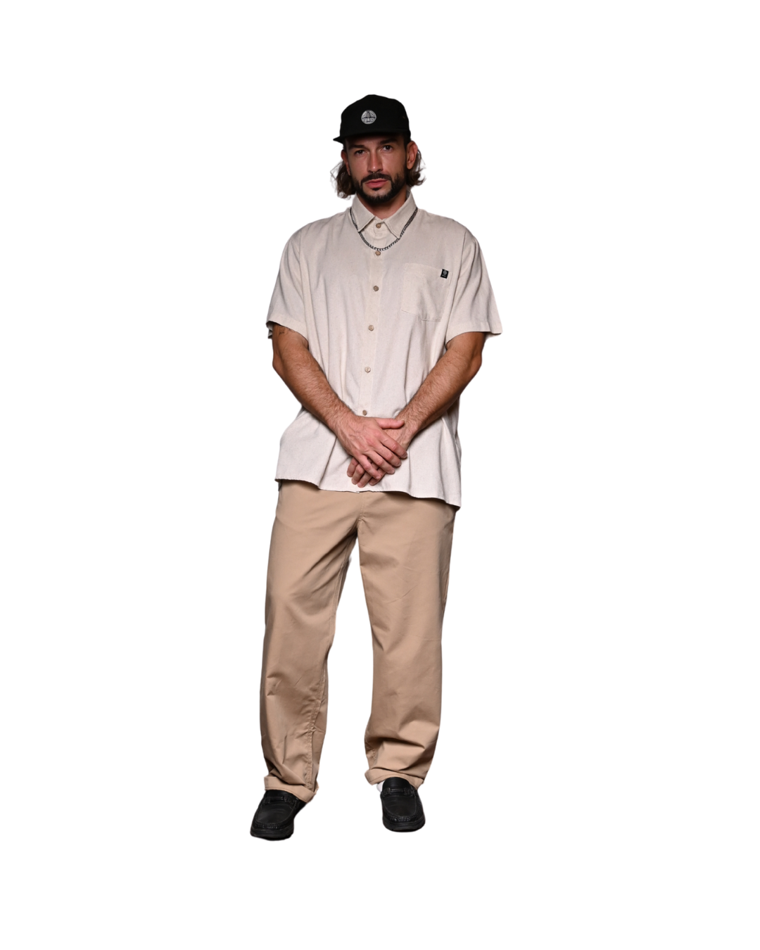 Camisa lino oatmeal. Signature