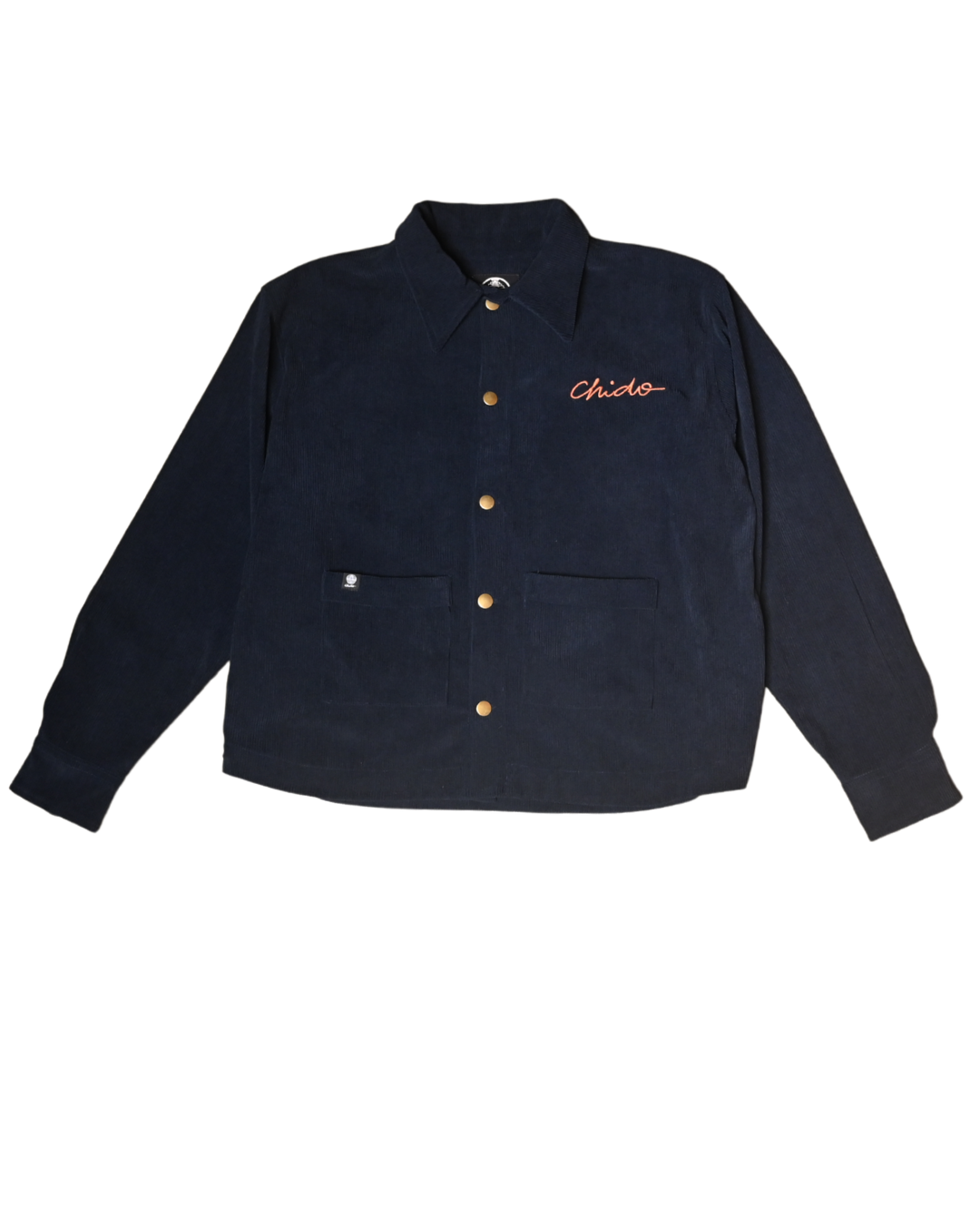 Chamarra de pana azul marino Chido vista frontal